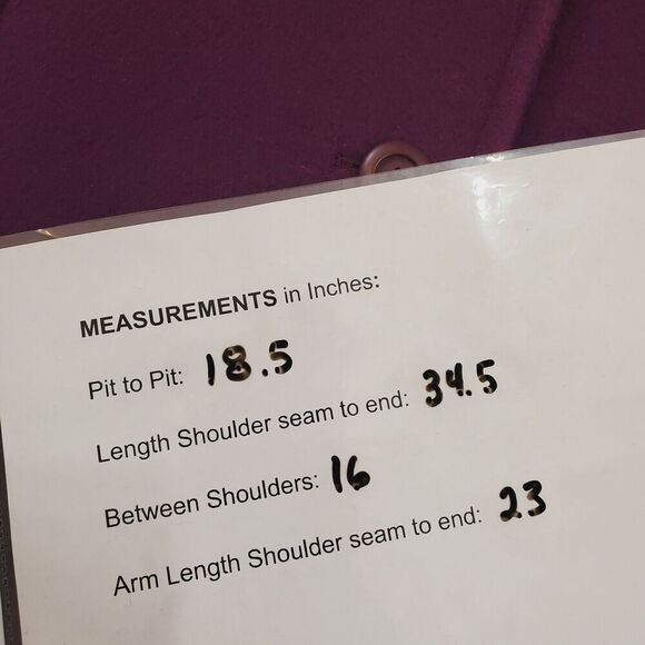 L.L. Bean Womens 6 Petite Bellandi Italian Wool Overcoat Thinsulate Plum Purple - Picture 3 of 11